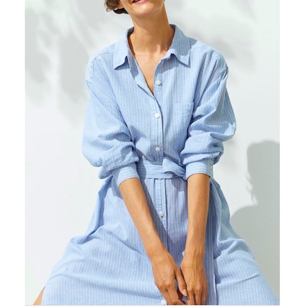 H&M Linen & Cotton Shirt Dress Sz XL EUC